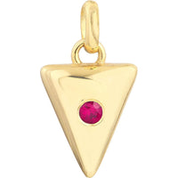 Olas d'Oro - 14K Yellow Gold Ruby Arrow Pendant - 0.08 Carat Ruby
