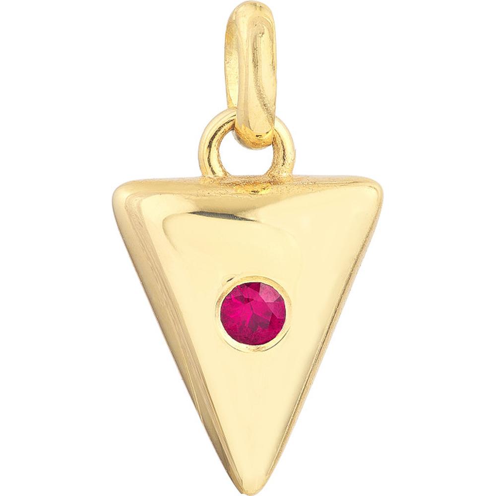 Olas d'Oro - 14K Yellow Gold Ruby Arrow Pendant - 0.08 Carat Ruby