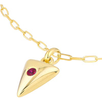 Olas d'Oro - 14K Yellow Gold Ruby Arrow Pendant - 0.08 Carat Ruby