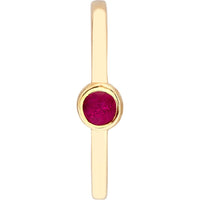 Olas d'Oro - 14K Yellow Gold Ruby Bezel Earring Cuffs - 0.10 Carat Total Ruby Weight