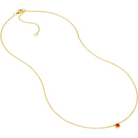 Olas d'Oro - 14K Yellow Gold Ruby Bezel Necklace with Adjustable Length - 0.15 Carat Ruby