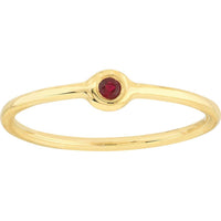 Olas d'Oro - 14K Yellow Gold Ruby Bezel Wire Ring - 0.05 Carat Ruby