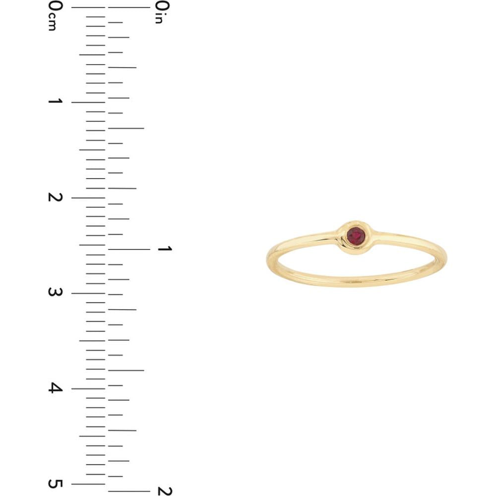 Olas d'Oro - 14K Yellow Gold Ruby Bezel Wire Ring - 0.05 Carat Total Ruby Weight