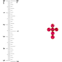 Olas d'Oro - 14K Yellow Gold Ruby Cross Pendant - 0.90 Carat Total Ruby Weight