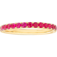 Olas d'Oro - 14K Yellow Gold Ruby Gemstone Stackable Band - 0.80 Carat Total Ruby Weight, Size 5