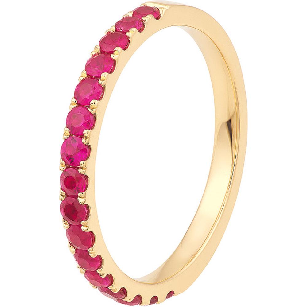 Olas d'Oro - 14K Yellow Gold Ruby Gemstone Stackable Band - 0.80 Carat Total Ruby Weight, Size 5