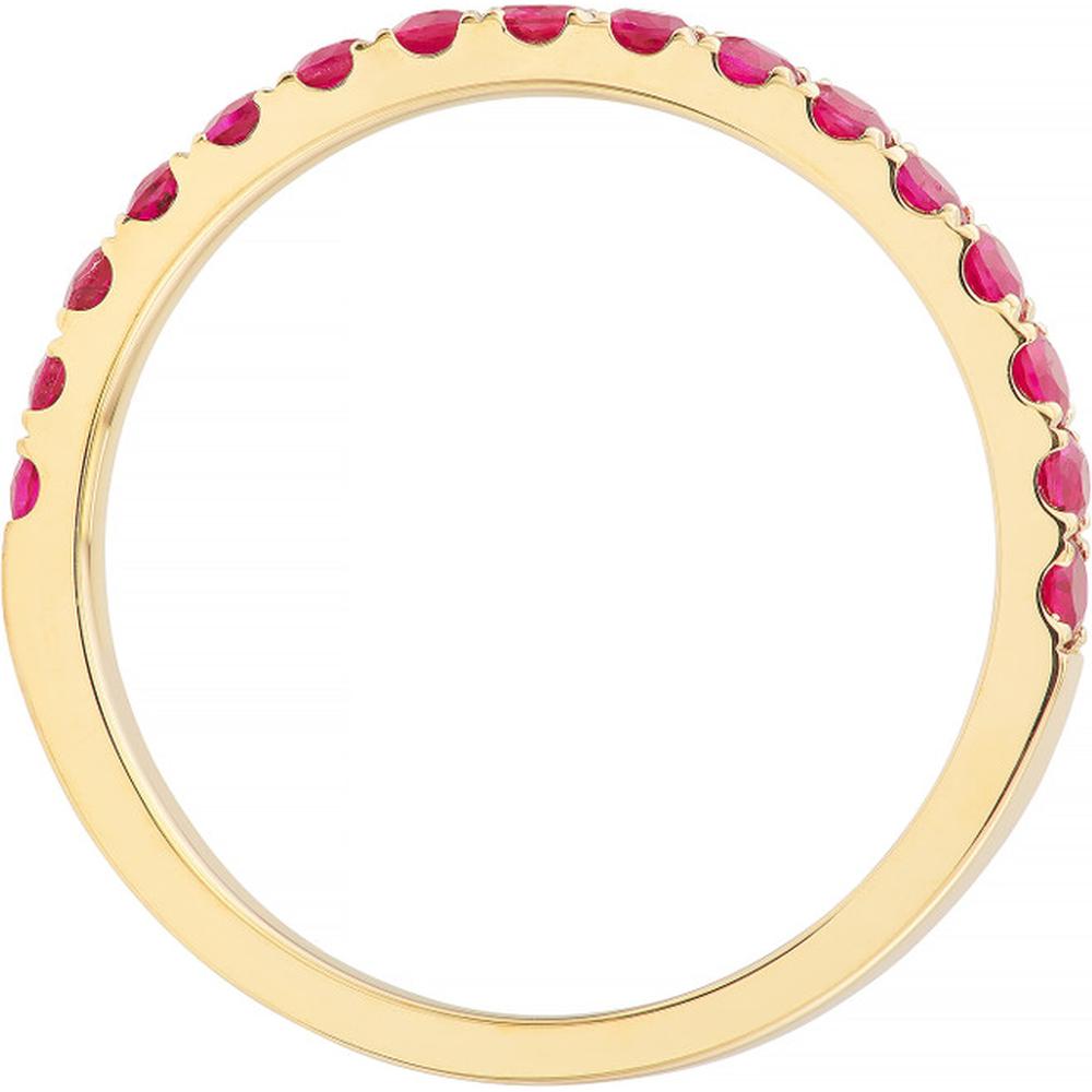 Olas d'Oro - 14K Yellow Gold Ruby Gemstone Stackable Band - 0.80 Carat Total Ruby Weight, Size 5