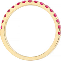 Olas d'Oro - 14K Yellow Gold Ruby Gemstone Stackable Band - 0.80 Carat Total Ruby Weight