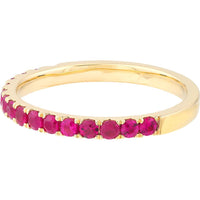Olas d'Oro - 14K Yellow Gold Ruby Gemstone Stackable Band - 0.80 Carat Total Ruby Weight
