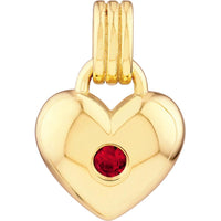 Olas d'Oro - 14K Yellow Gold Ruby Heart Pendant - 0.08 Carat Ruby