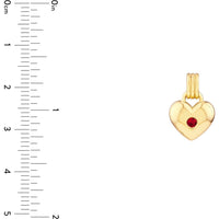 Olas d'Oro - 14K Yellow Gold Ruby Heart Pendant - 0.08 Carat Ruby