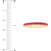 Olas d'Oro - 14K Yellow Gold Ruby Stackable Band - 0.80 Carat Total Ruby Carat Weight