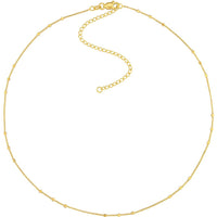 Olas d'Oro - 14K Yellow Gold Saturn Choker Chain with Square Beads - 2.12 Grams