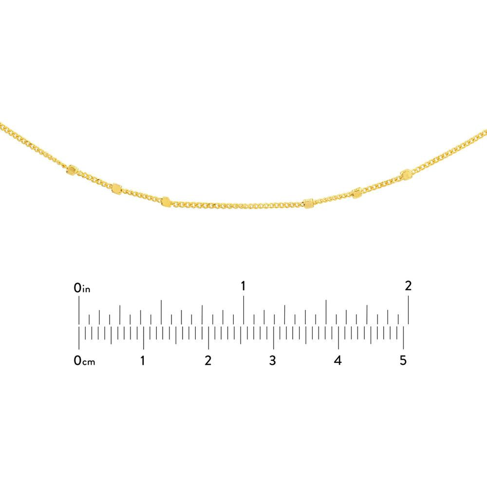 Olas d'Oro - 14K Yellow Gold Saturn Choker Chain with Square Beads - 2.12 Grams