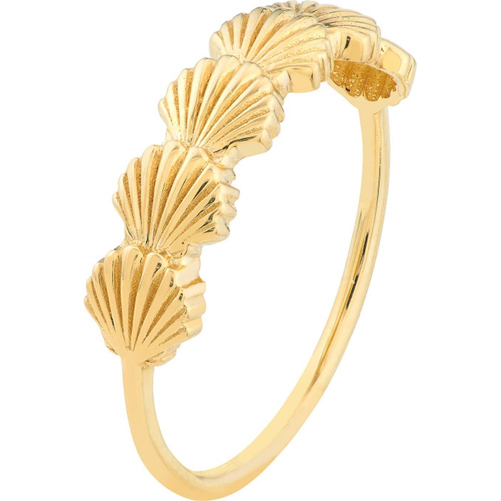 Olas d'Oro - 14K Yellow Gold Scallop Seashell Ring - Size 8 - 1.45 Grams