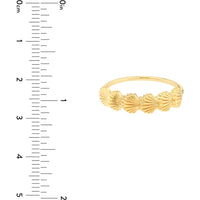 Olas d'Oro - 14K Yellow Gold Scallop Seashell Ring - Size 8 - 1.45 Grams