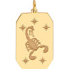 Olas d'Oro - 14K Yellow Gold Scorpio Engraved Pendant with Celestial Stars - 1.73 Grams Weight
