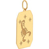Olas d'Oro - 14K Yellow Gold Scorpio Engraved Pendant with Celestial Stars - 1.73 Grams Weight