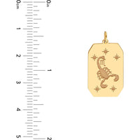 Olas d'Oro - 14K Yellow Gold Scorpio Engraved Pendant with Celestial Stars - 1.73 Grams Weight