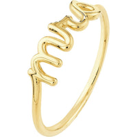 Olas d'Oro - 14K Yellow Gold Script Mrs Ring - Size 8
