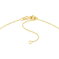 Olas d'Oro - 14K Yellow Gold Script 'U' Necklace with 1.7mm Diamond Bezel - 0.02 Carat Total Diamond Weight