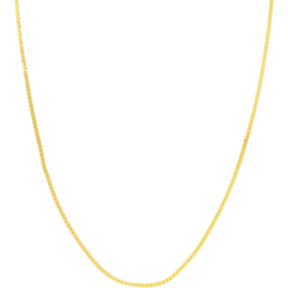 Olas d'Oro - 14K Yellow Gold Serpentine Chain Necklace - 16" with Lobster Clasp