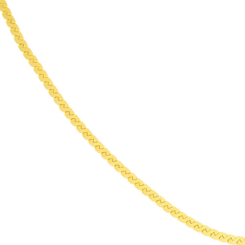 Olas d'Oro - 14K Yellow Gold Serpentine Chain Necklace - 16" with Lobster Clasp
