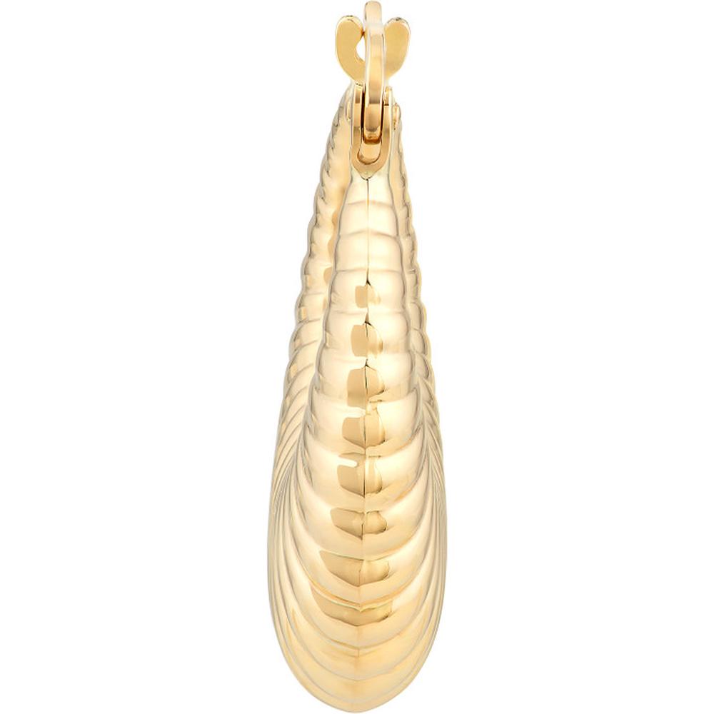 Olas d'Oro - 14K Yellow Gold Shrimp Hoop Earrings - 2.60 Grams Total Weight