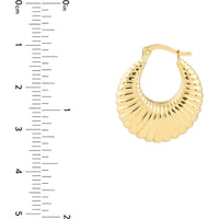 Olas d'Oro - 14K Yellow Gold Shrimp Hoop Earrings - 2.60 Grams Total Weight