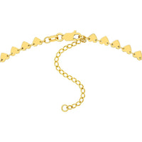 Olas d'Oro - 14K Yellow Gold Side by Side Heart Station Necklace - 7.16 Grams