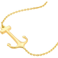 Olas d'Oro - 14K Yellow Gold Sideways Anchor Adjustable Bracelet 1.81 Grams Weight