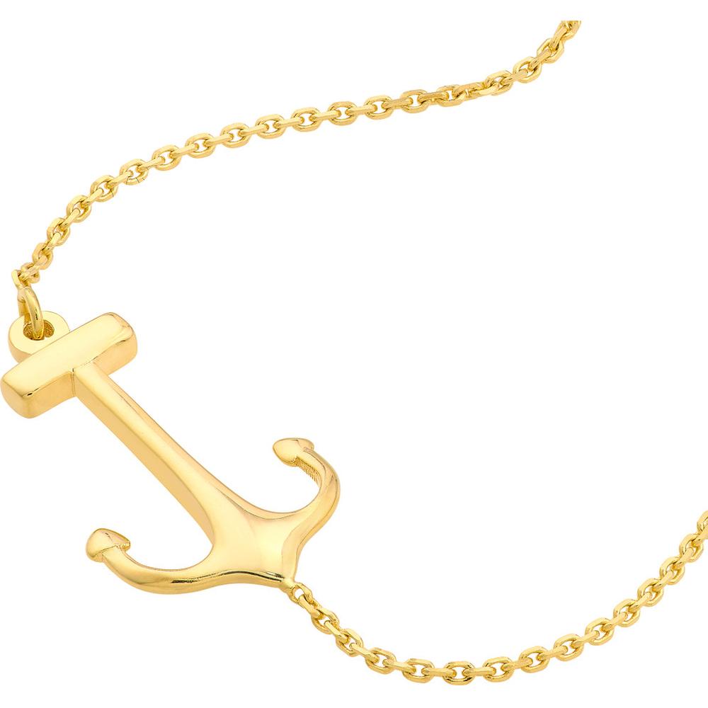 Olas d'Oro - 14K Yellow Gold Sideways Anchor Adjustable Bracelet 1.81 Grams Weight
