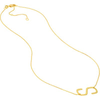 Olas d'Oro - 14K Yellow Gold Sideways Block Initial Pendant Necklace