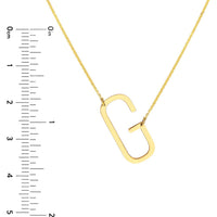 Olas d'Oro - 14K Yellow Gold Sideways Block Initial Pendant Necklace