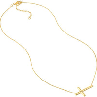 Olas d'Oro - 14K Yellow Gold Sideways Cross Adjustable Necklace  2.29g