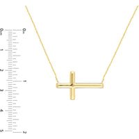 Olas d'Oro - 14K Yellow Gold Sideways Cross Adjustable Necklace  2.29g