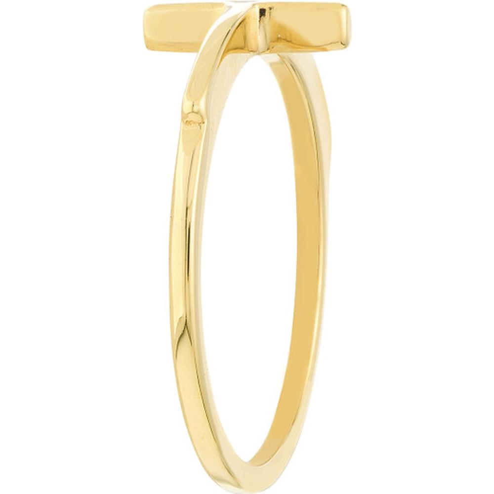 Olas d'Oro - 14K Yellow Gold Sideways Cross Ring - Size 7