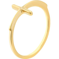 Olas d'Oro - 14K Yellow Gold Sideways Cross Ring - Size 8