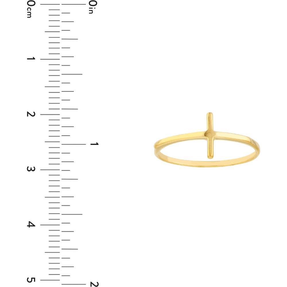 Olas d'Oro - 14K Yellow Gold Sideways Cross Ring - Size 8
