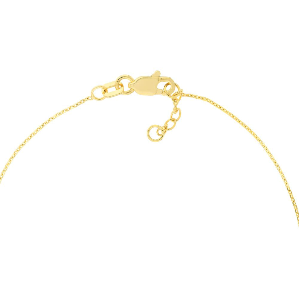 Olas d'Oro - 14K Yellow Gold Sideways Mini Cross Adjustable Bracelet - 1.04 Grams Average Weight