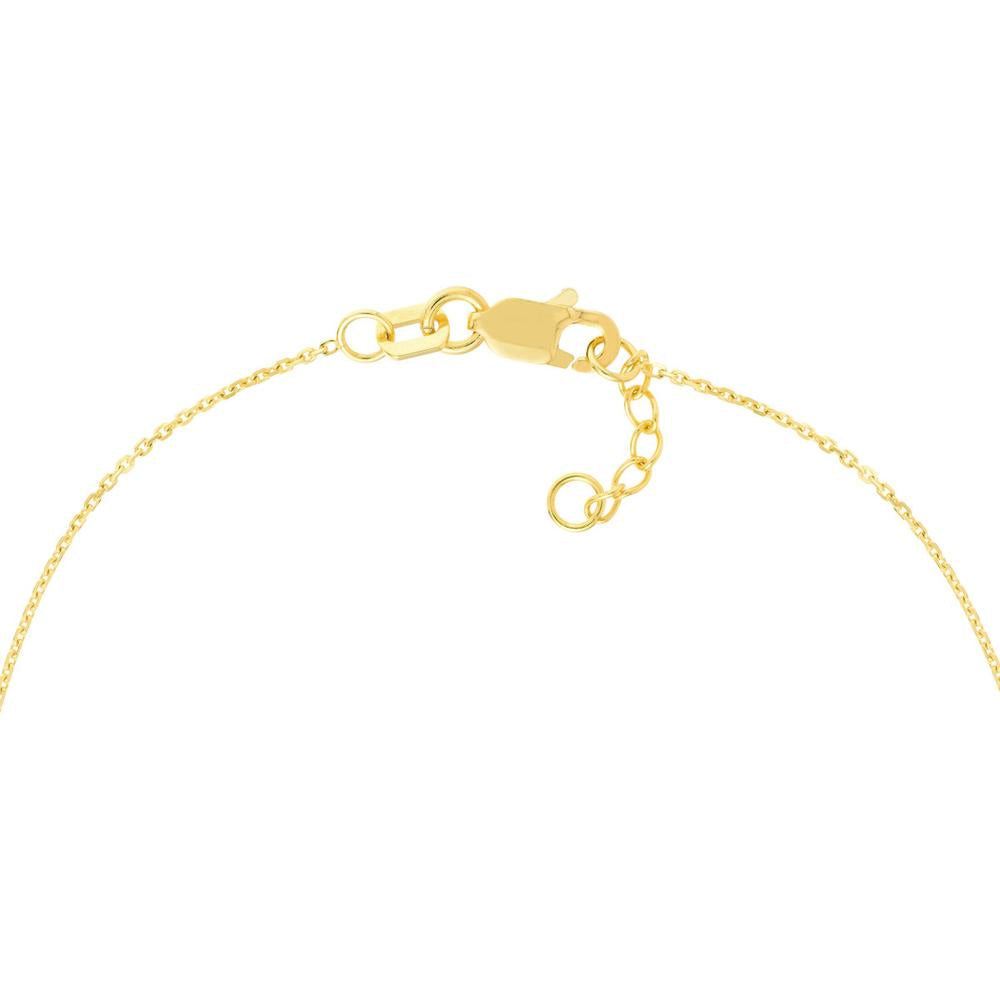 Olas d'Oro - 14K Yellow Gold Sideways Mini CZ Cross Adjustable Bracelet - 1.21 Grams