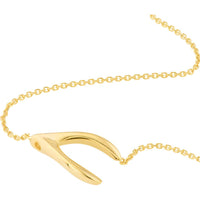 Olas d'Oro - 14K Yellow Gold Sideways Wishbone Adjustable Bracelet