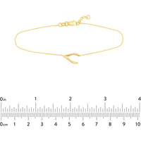 Olas d'Oro - 14K Yellow Gold Sideways Wishbone Adjustable Bracelet