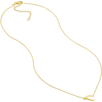 Olas d'Oro - 14K Yellow Gold Sideways Wishbone Adjustable Necklace Luck and Fortune Symbol