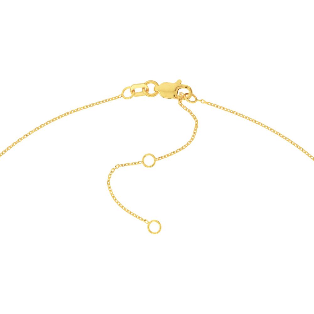 Olas d'Oro - 14K Yellow Gold Signature Diamond Bezel Nameplate Necklace with 1.7mm Diamond - 0.02 Carat Total Diamond Weight