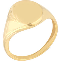 Olas d'Oro - 14K Yellow Gold Signet Mini Oval Ring Size 6 3.30 Grams