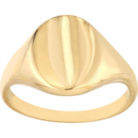 Olas d'Oro - 14K Yellow Gold Signet Mini Oval Ring - Size 8 - 3.30 Grams
