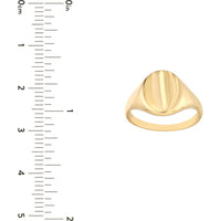 Olas d'Oro - 14K Yellow Gold Signet Mini Oval Ring - Size 8 - 3.30 Grams
