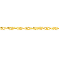 Olas d'Oro - 14K Yellow Gold Singapore Chain Adjustable Anklet - 9-10 Inches Length