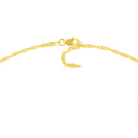 Olas d'Oro - 14K Yellow Gold Singapore Chain Adjustable Anklet - 9-10 Inches Length